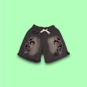 HELLSTAR flame sweat shorts grey men’s medium